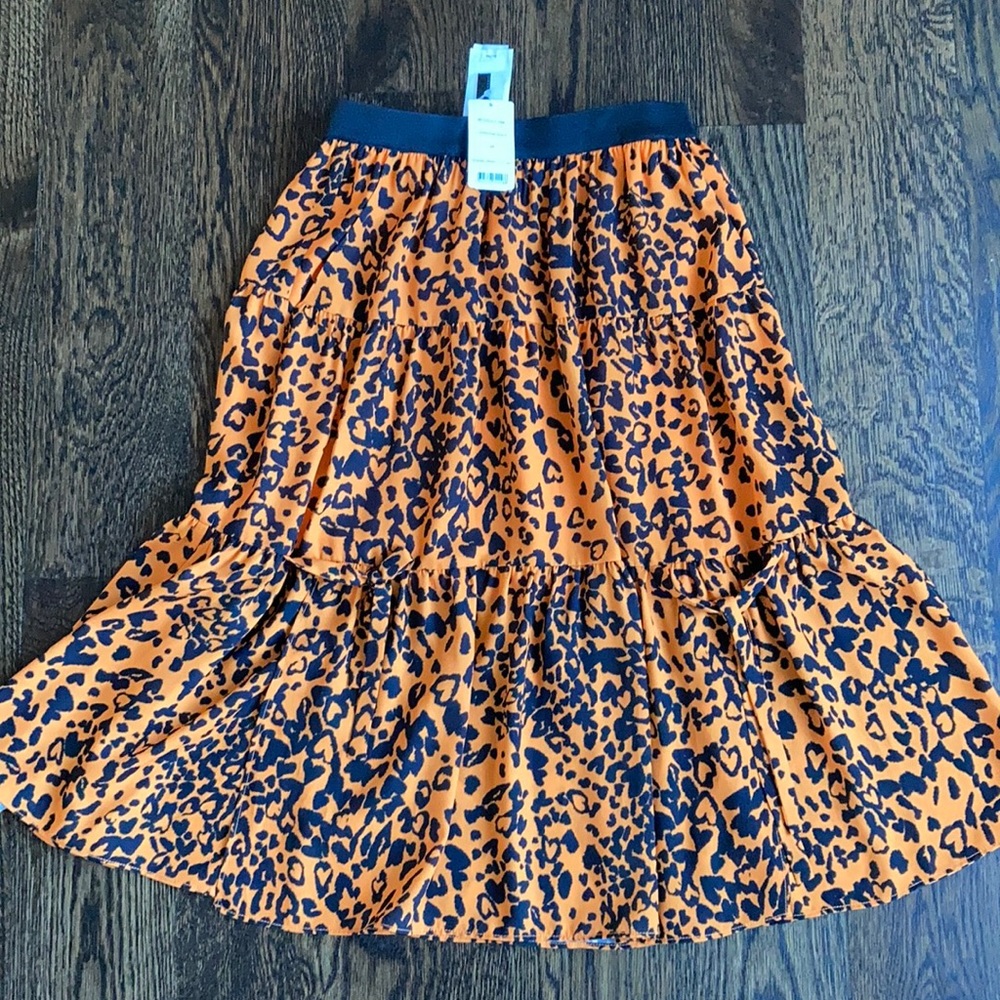 Sonia leopard print knee length skirt